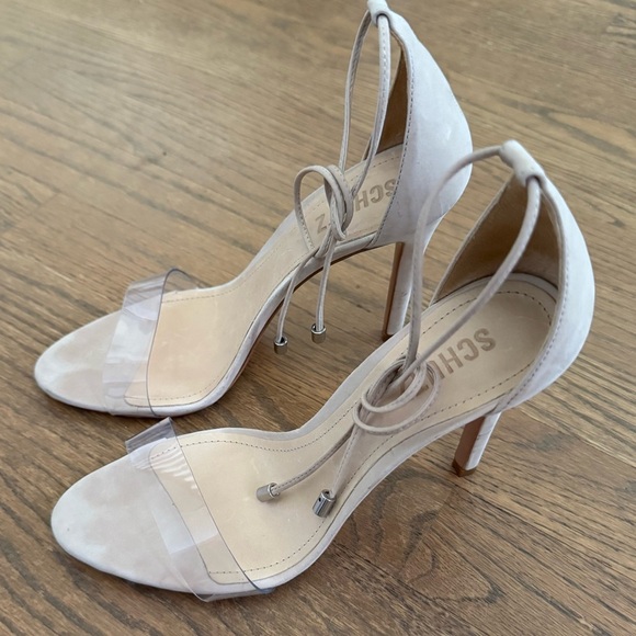 Schutz Josseana Leather Sandals High Heel Ankle Tie Nude Women’s size 8 - Picture 2 of 16